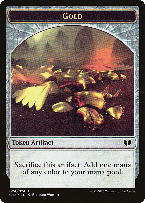 Gold // Knight (Vigilance) Double-Sided Token (C15-24 // 5) - Commander 2015 Tokens