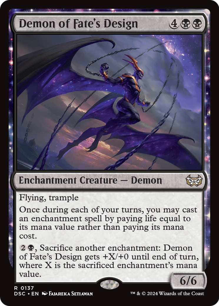 Demon of Fate's Design (DSC-137) - Duskmourn: House of Horror Commander: (enchantment)