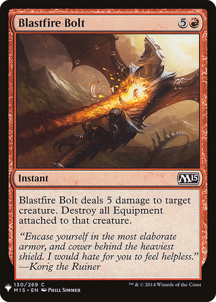Blastfire Bolt (LIST-130) - The List