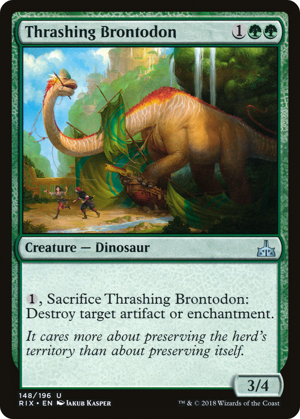 Thrashing Brontodon (RIX-148) - Rivals of Ixalan Foil