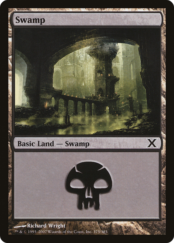 Swamp (375) (10E-375) - Tenth Edition Foil