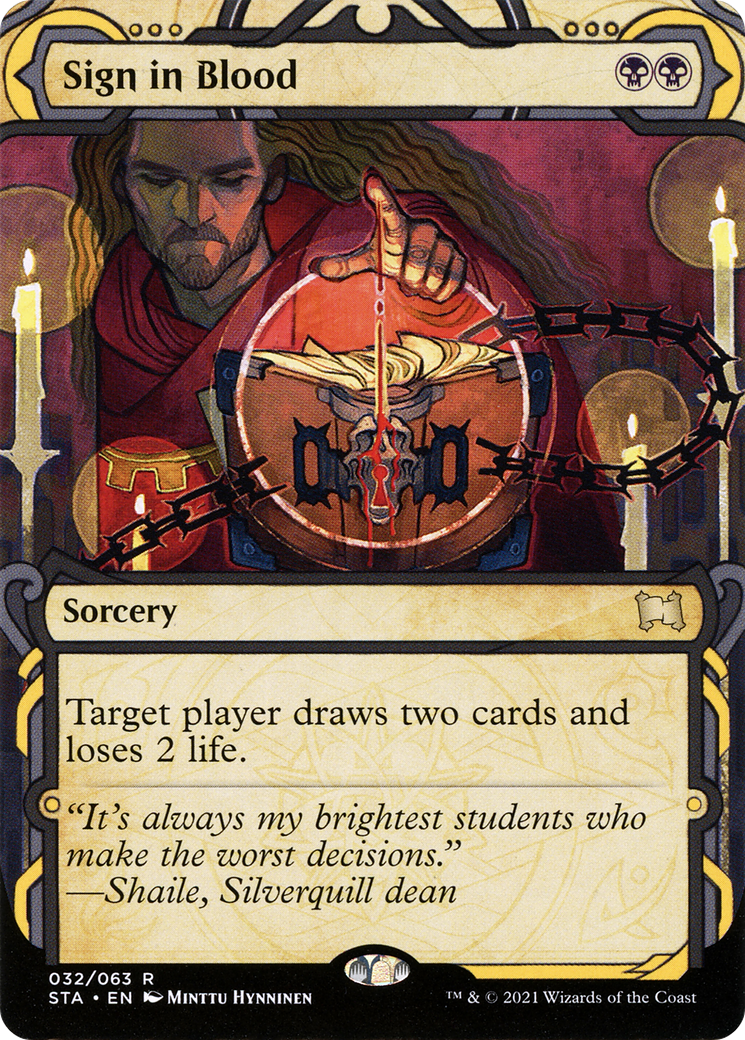 Sign in Blood (STA-032) - Strixhaven Mystical Archive: (Showcase) (Borderless)