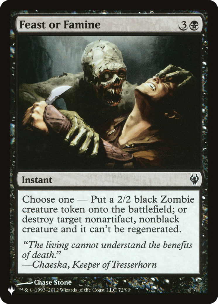 Feast or Famine (LIST-72/90) - The List