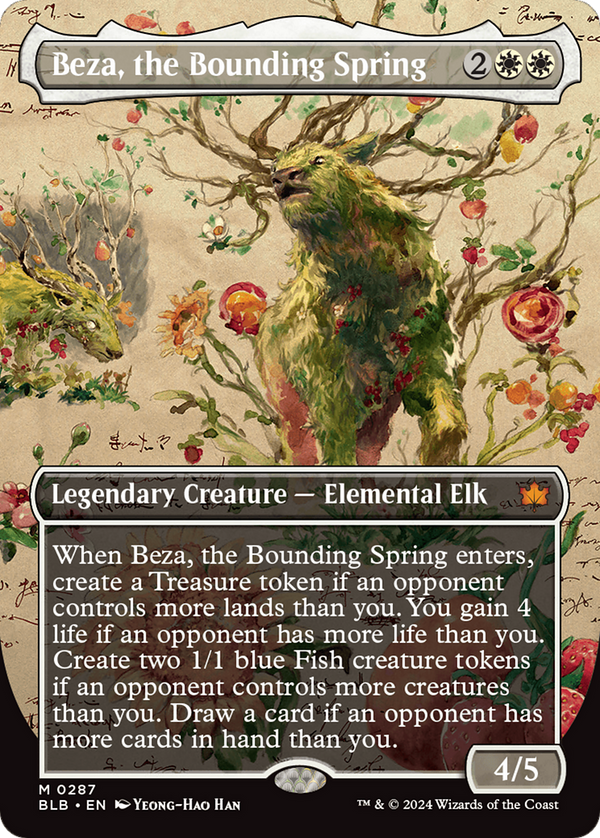 Beza, the Bounding Spring (Borderless) (BLB-287) - Bloomburrow: (Showcase) Foil