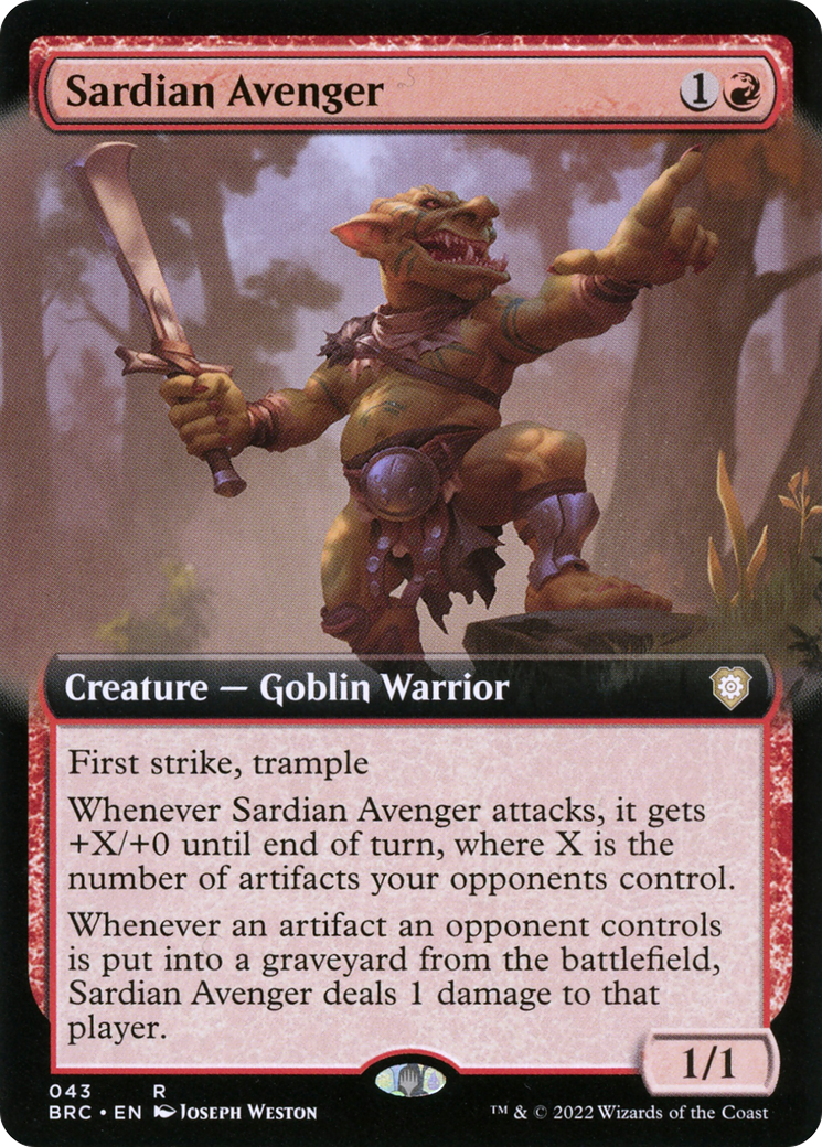 Sardian Avenger (Extended Art) (BRC-043) - The Brothers' War Commander: (Extended Art)