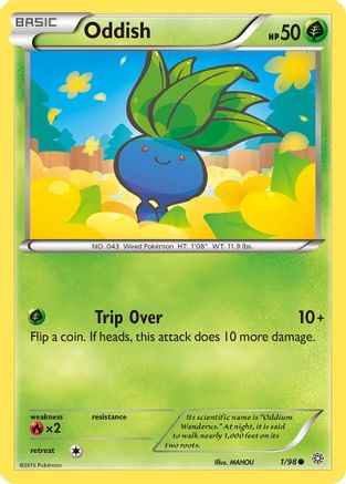 Oddish 001  - Reverse Holofoil XY  Ancient Origins - Common