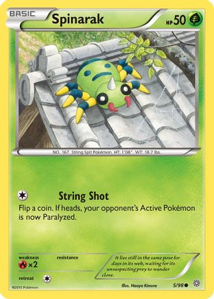 Spinarak 005  - Reverse Holofoil XY  Ancient Origins - Common