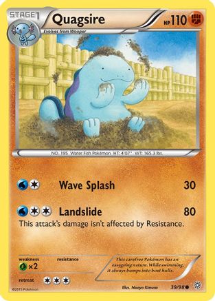 Quagsire 039  - Reverse Holofoil XY  Ancient Origins - Common