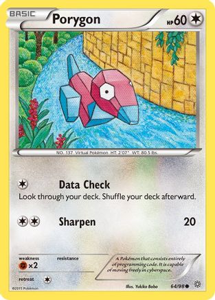 Porygon 064  - Reverse Holofoil XY  Ancient Origins - Common