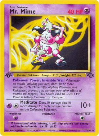 Mr. Mime (22) (22) 022  - 1st Edition Jungle - Rare