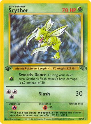 Scyther (26) (26) 026  - 1st Edition Jungle - Rare