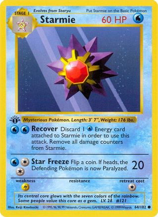 Starmie 064  - 1st Edition Base Set Shadowless - Common