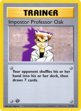 Impostor Professor Oak/102  - 1st Edition Base Set Shadowless - Rare