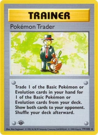 Pokemon Trader 077  - 1st Edition Base Set Shadowless - Rare