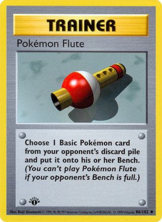 Pokemon Flute 086  - 1st Edition Base Set Shadowless - Uncommon