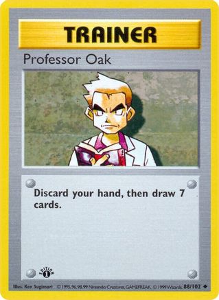 Professor Oak 088  - 1st Edition Base Set Shadowless - Uncommon