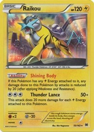 Raikou 055  - Reverse Holofoil XY  BREAKthrough - Holo Rare