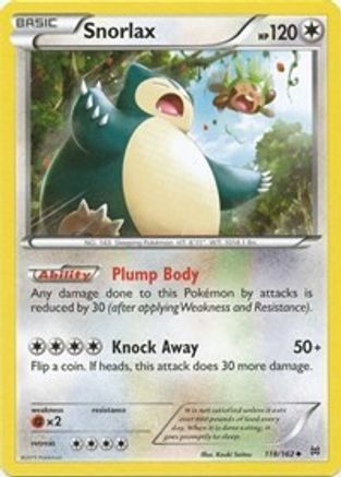 Snorlax 118  XY  BREAKthrough - Uncommon