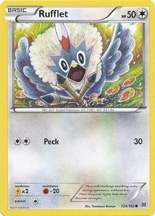 Rufflet 129  - Reverse Holofoil XY  BREAKthrough - Common