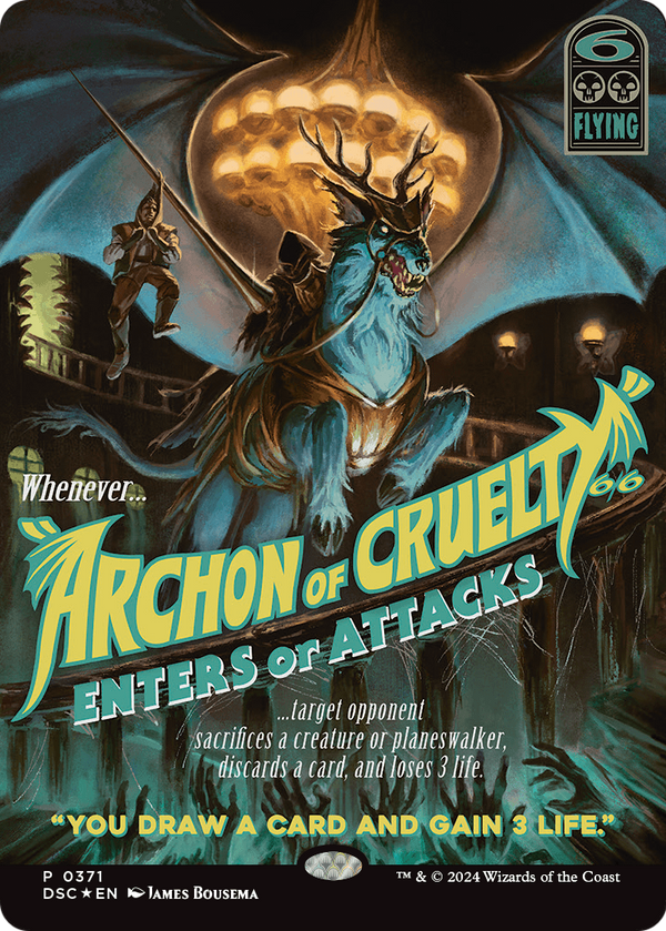 Archon of Cruelty (Showcase) (DSC-371) - Duskmourn: House of Horror Commander (Borderless) Foil