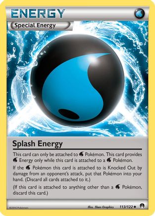 Splash Energy 113  - Reverse Holofoil XY  BREAKpoint - Uncommon