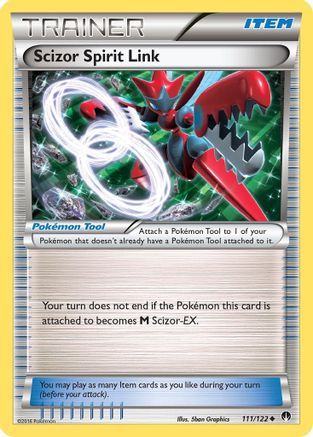 Scizor Spirit Link 111  - Reverse Holofoil XY  BREAKpoint - Uncommon