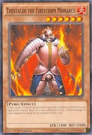 Thestalos the Firestorm Monarch (SR01-EN008) - Structure Deck: Emperor of Darkness 1st Edition