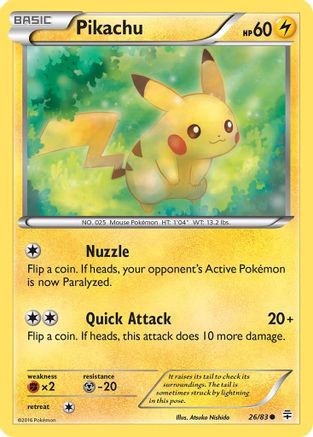 Pikachu 026  - Reverse Holofoil Generations - Common