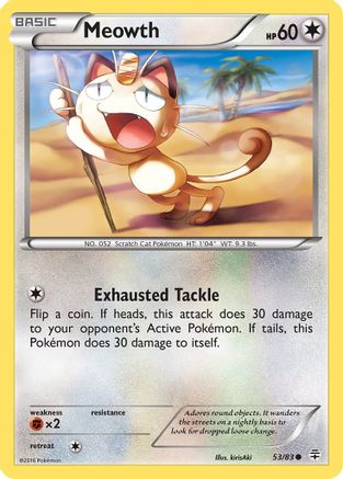 Meowth 053  - Reverse Holofoil Generations - Common