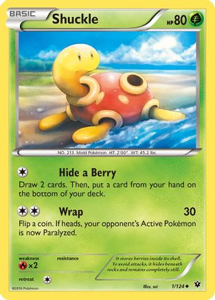 Shuckle 001  - Reverse Holofoil XY  Fates Collide - Uncommon