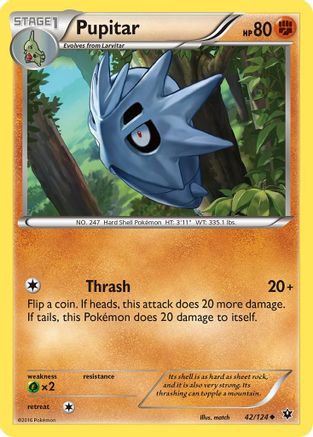 Pupitar  - Reverse Holofoil XY  Fates Collide - Uncommon