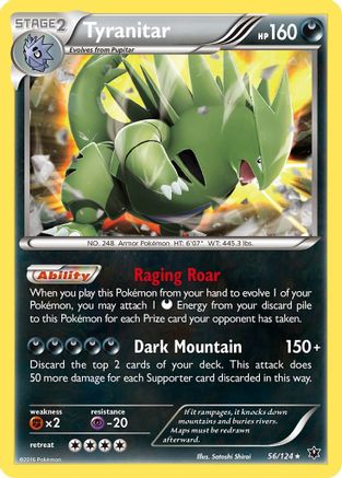 Tyranitar 056  - Reverse Holofoil XY  Fates Collide - Holo Rare