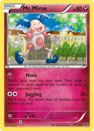 Mr. Mime 067  - Reverse Holofoil XY  Fates Collide - Rare