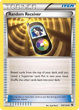 Random Receiver 109  - Reverse Holofoil XY  Fates Collide - Uncommon