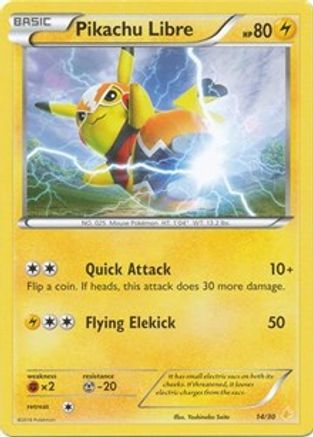 Pikachu Libre (14 (14 - Non-Holo) 014  XY Trainer Kit Pikachu Libre & Suicune - Common