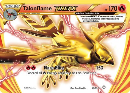 Talonflame BREAK 021  - Holofoil XY  Steam Siege - Rare BREAK