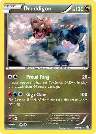 Druddigon 083  - Reverse Holofoil XY  Steam Siege - Rare