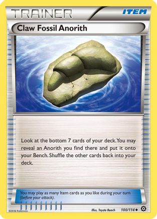 Claw Fossil Anorith 100  XY  Steam Siege - Uncommon