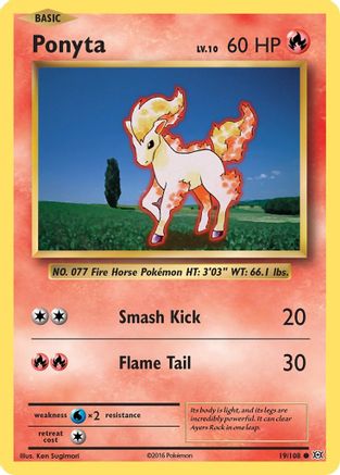 Ponyta 019  - Reverse Holofoil XY  Evolutions - Common