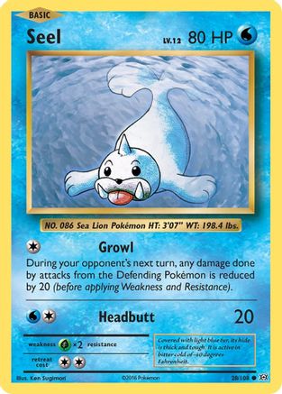 Seel 028  - Reverse Holofoil XY  Evolutions - Common