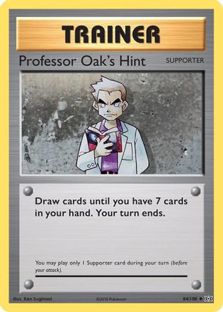 Professor Oak's Hint 084  - Reverse Holofoil XY  Evolutions - Uncommon