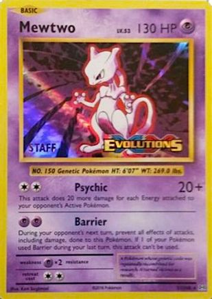 Mewtwo - 51/108 (Prerelease) [Staff]/108  - Holofoil XY Promos - Promo