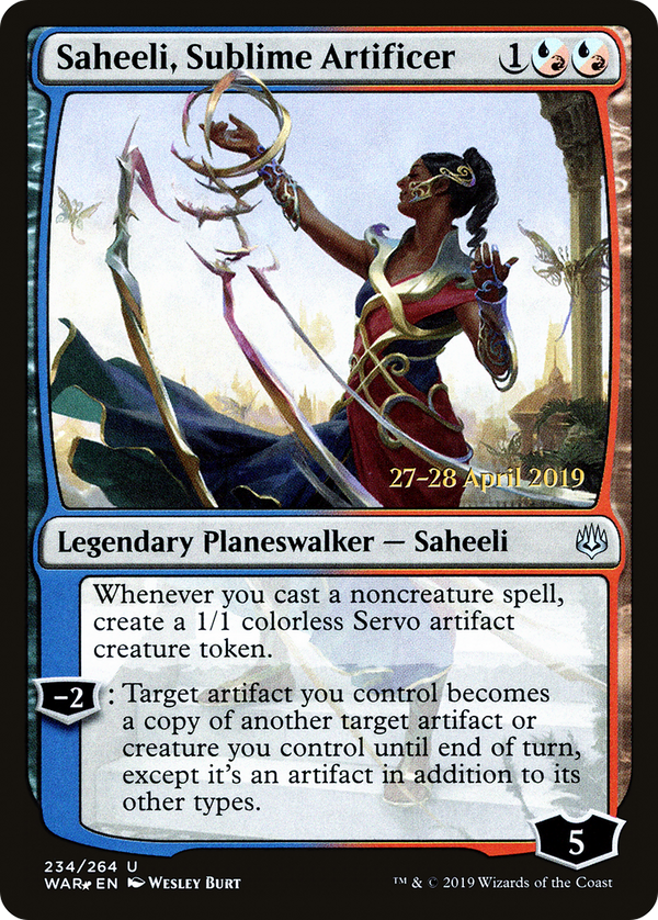 Saheeli, Sublime Artificer (PRE-234) - War of the Spark Promos Foil