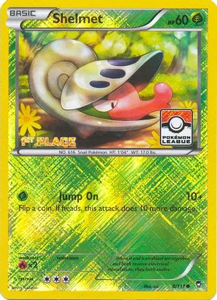 Shelmet - 8/111 (Pokemon League) [1st Place]/111  - Reverse Holofoil League & Championship Cards - Promo