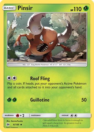 Pinsir 006  SM Base Set - Uncommon