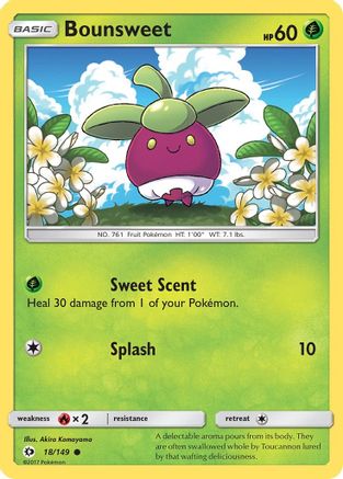 Bounsweet 018  - Reverse Holofoil SM Base Set - Common