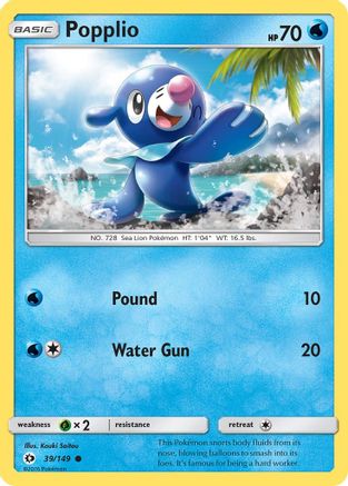 Popplio 039  SM Base Set - Common