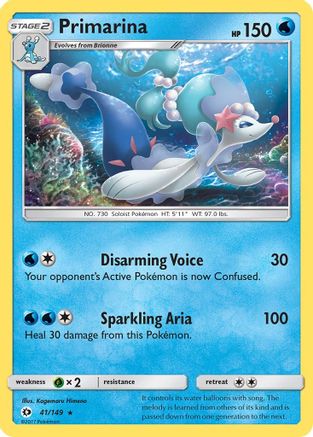 Primarina 041  SM Base Set - Rare