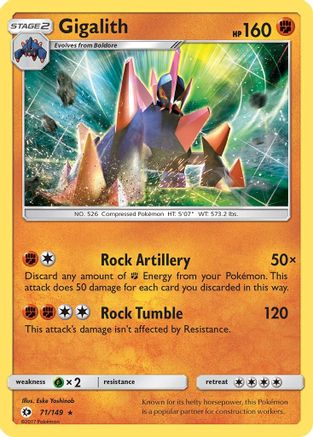Gigalith 071/149  - Reverse Holofoil SM Base Set - Holo Rare
