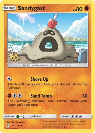 Sandygast 074  - Reverse Holofoil SM Base Set - Common